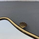 Miroir doré du milieu du siècle, années 1960, 50x29 cm