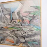 Helena Ribeiro drawing on paper 1987 - Dated and signed lower right