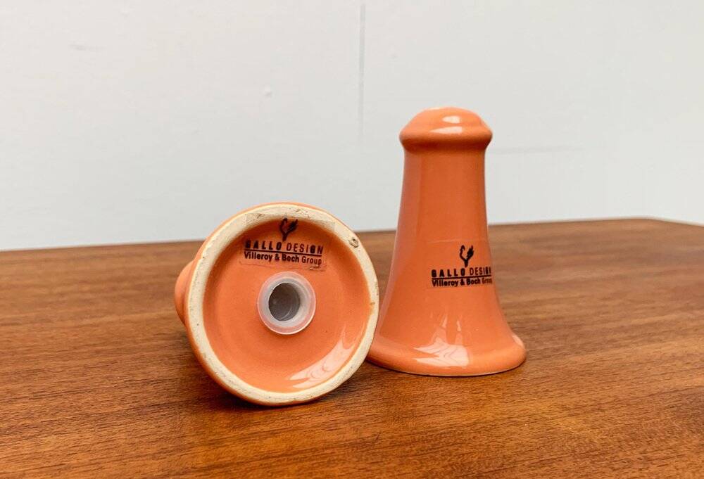 Postmodern ceramic salt and pepper shakers by Gallo Design for Villeroy & Boch, set of 2.