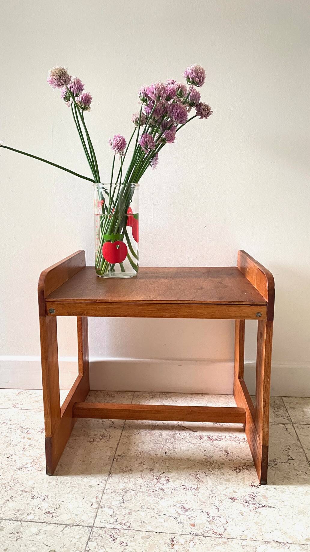 Geometric coffee table wood vintage honey