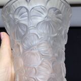 Josef Inwald Barolac Glassware Floral Vase Molded Pressed Frosted Art Glass