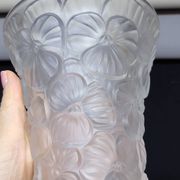 Josef Inwald Barolac Glassware Floral Vase Molded Pressed Frosted Art Glass