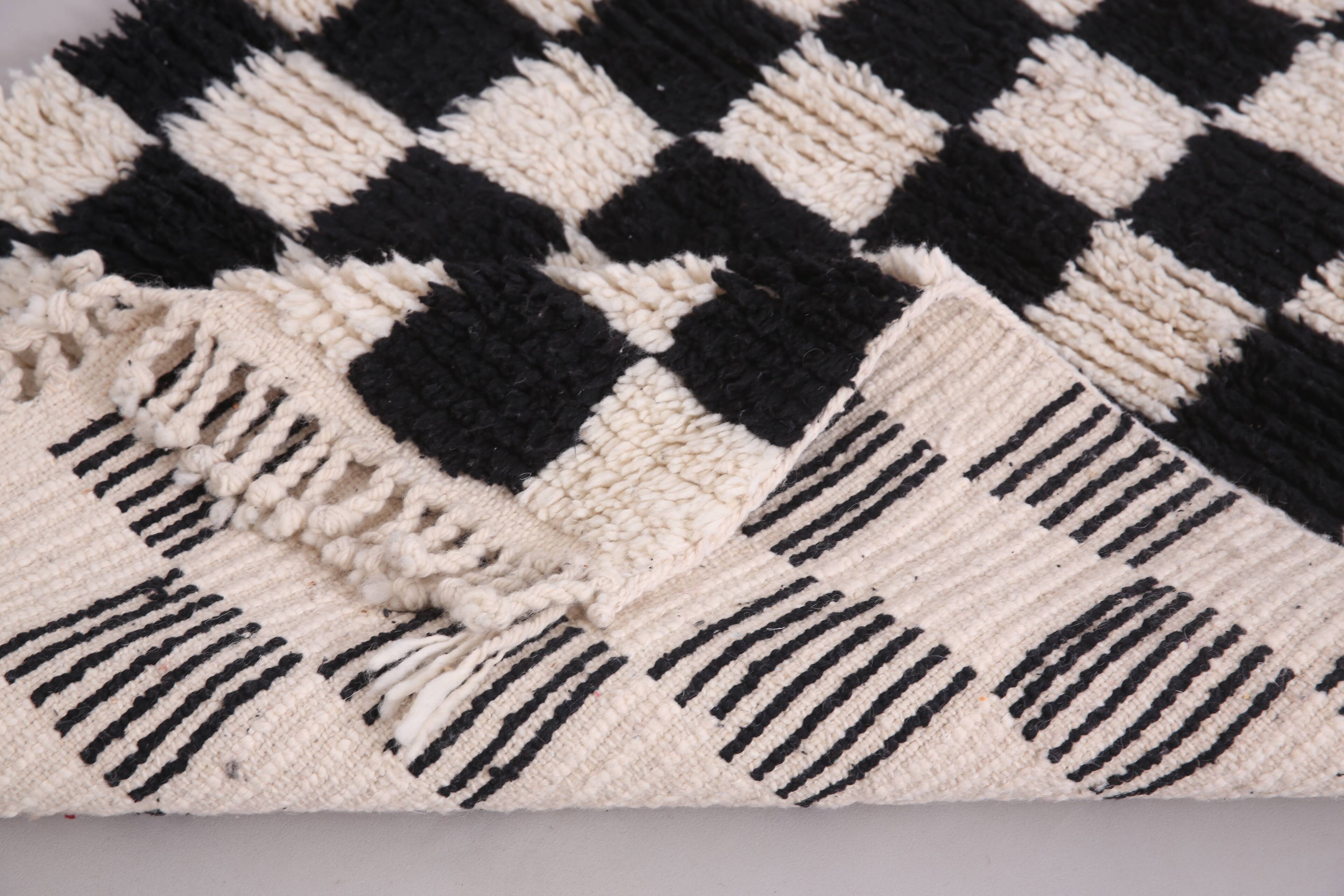 Moroccan Handmade Beni Ourain Rug 95 x 177 cm - Checkered Berber Runner rug