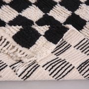 Moroccan Handmade Beni Ourain Rug 95 x 177 cm - Checkered Berber Runner rug