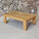 Designer coffee table 1970-1980 in kois elm and glass