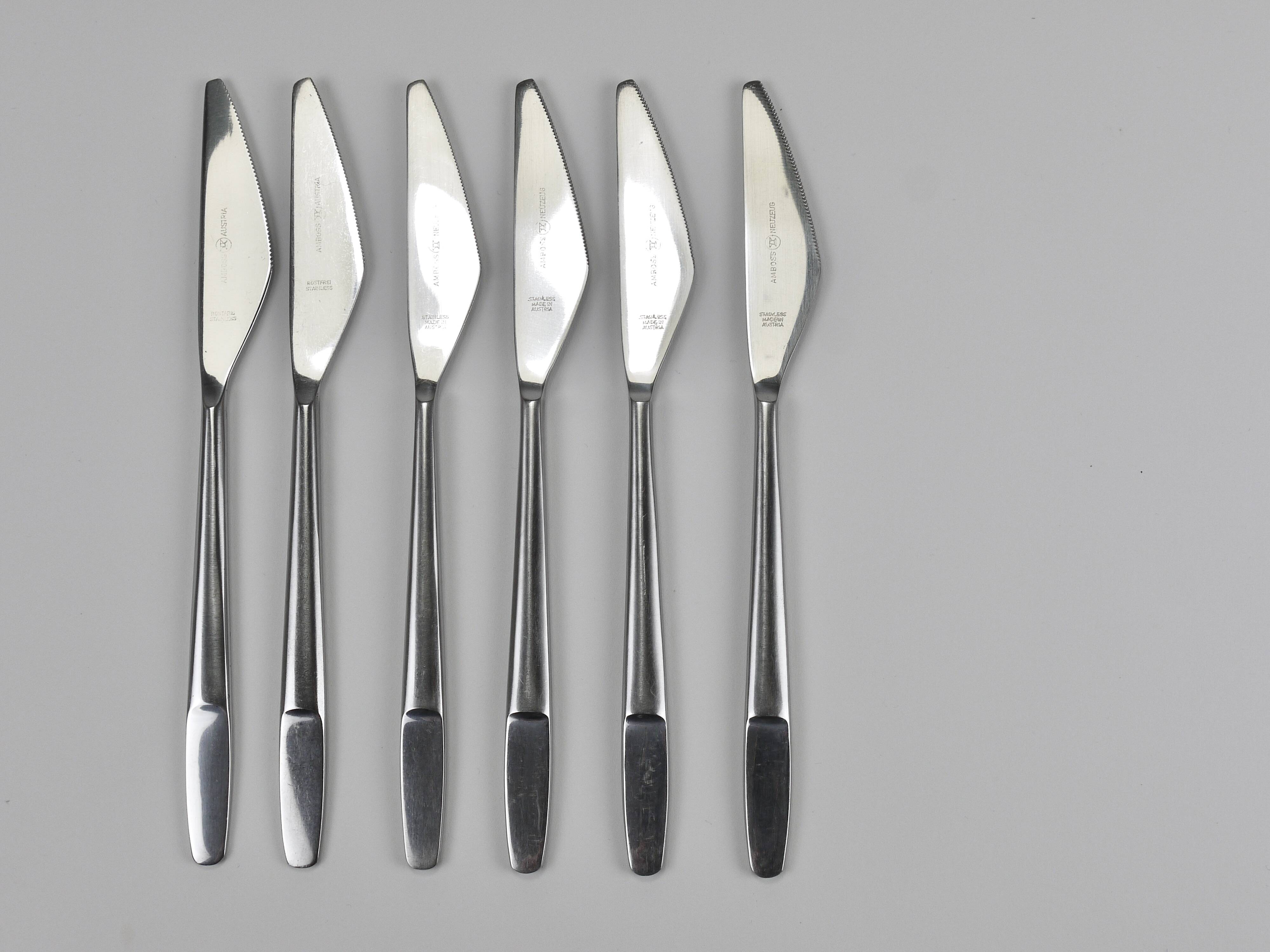 Helmut Alder Amboss Austria 2070 Flatware Cutlery for Six Persons, 1960s