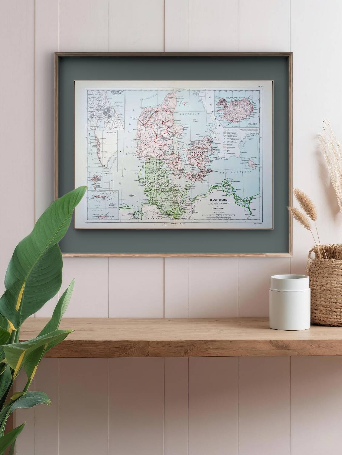 Denmark and dependencies, period map, 1887, Authentic