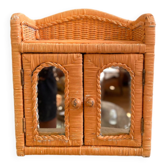 Rattan wall cabinet (or medicine cabinet)