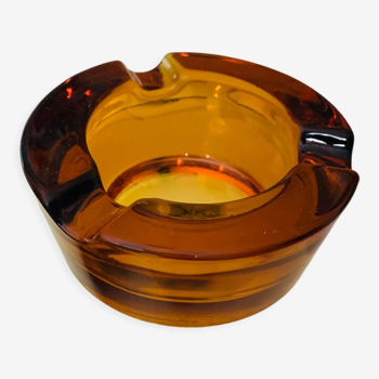 Ashtray block in vintage amber glass