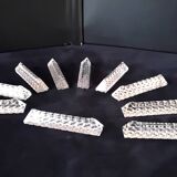Set of 10 triangular lead crystal knife rests