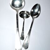 3 cuillères à sauce et louche Rubans croisés nœuds en métal argenté Reneka