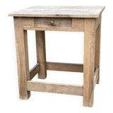 Brutalist table with 1 drawer, stripped oak.