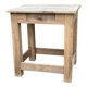 Brutalist table with 1 drawer, stripped oak.