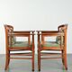 Set of 2 Art Nouveau/Jugendstil dining chairs with suede upholstery