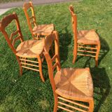 Set of 4 straw chairs