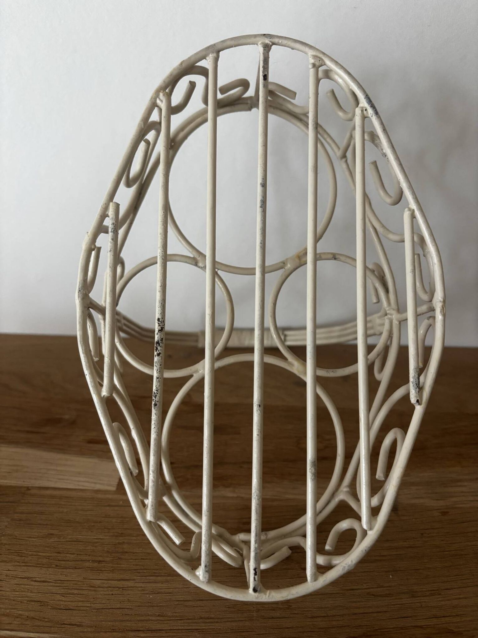 Beige cream metal basket shabby chic