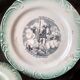 2 "proverbs and military" talking dessert plates - Gien porcelain