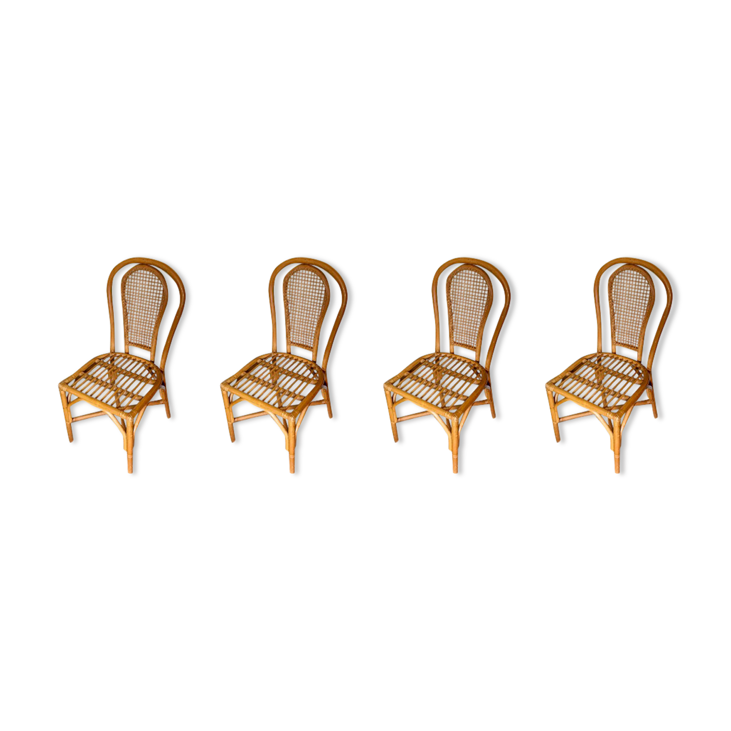 Set of 4 bamboo chairs