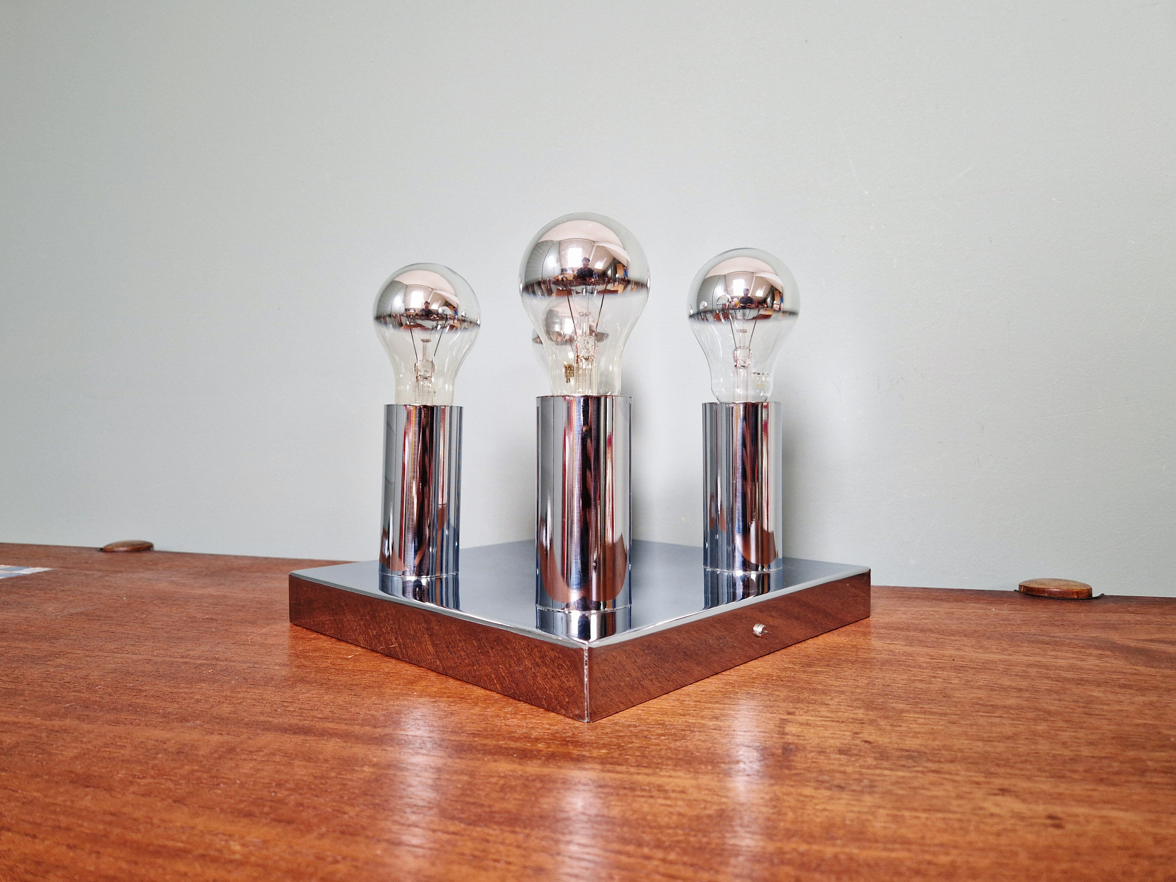 Space Age ceiling light in chrome metal, 1970s