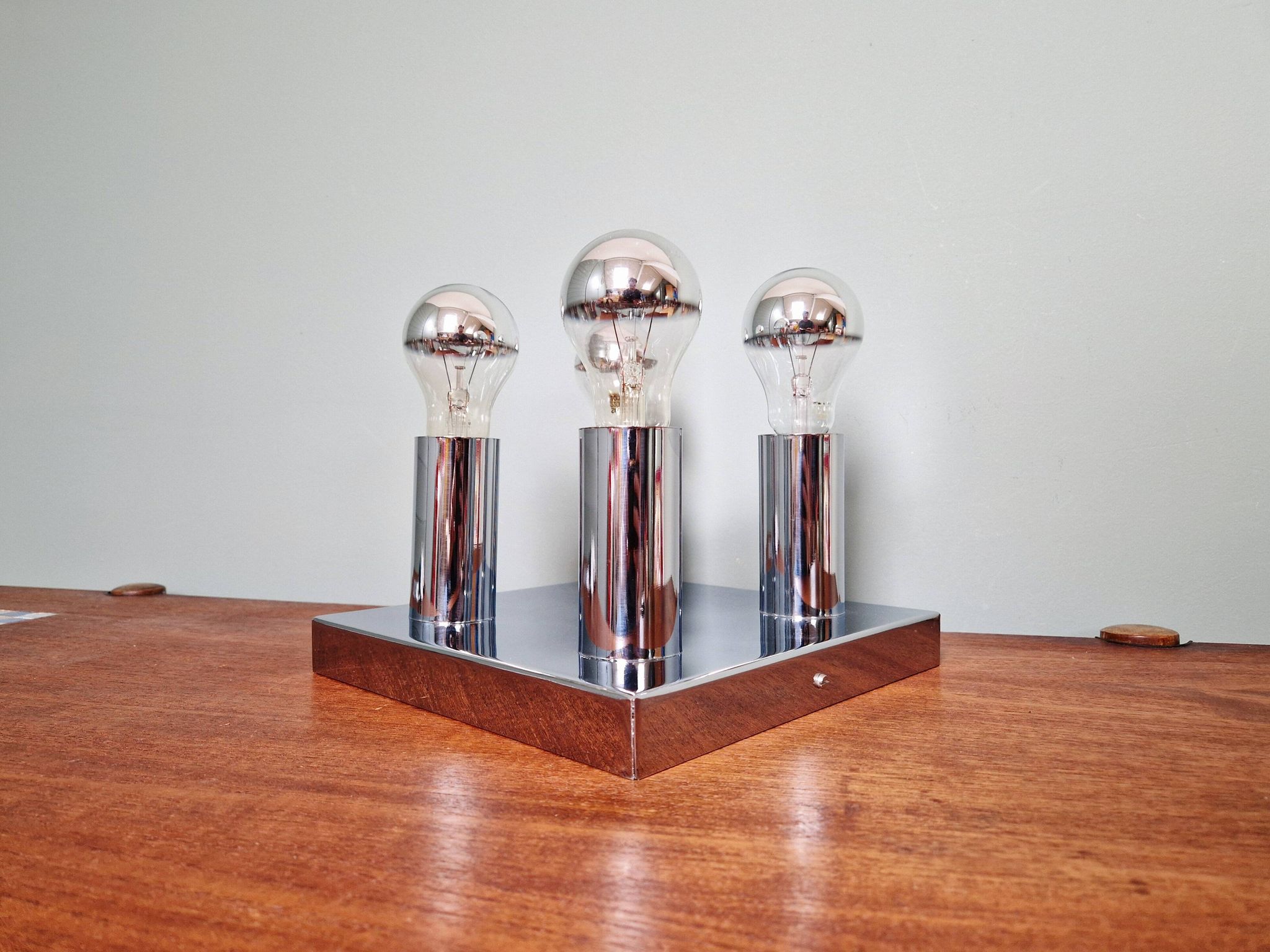 Space Age ceiling light in chrome metal, 1970s