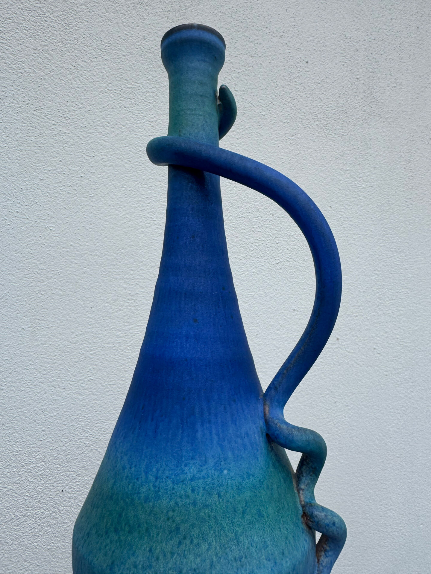 Vintage blue gradient ceramic vase