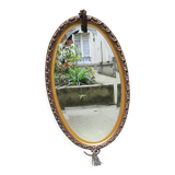 Beveled oval mirror