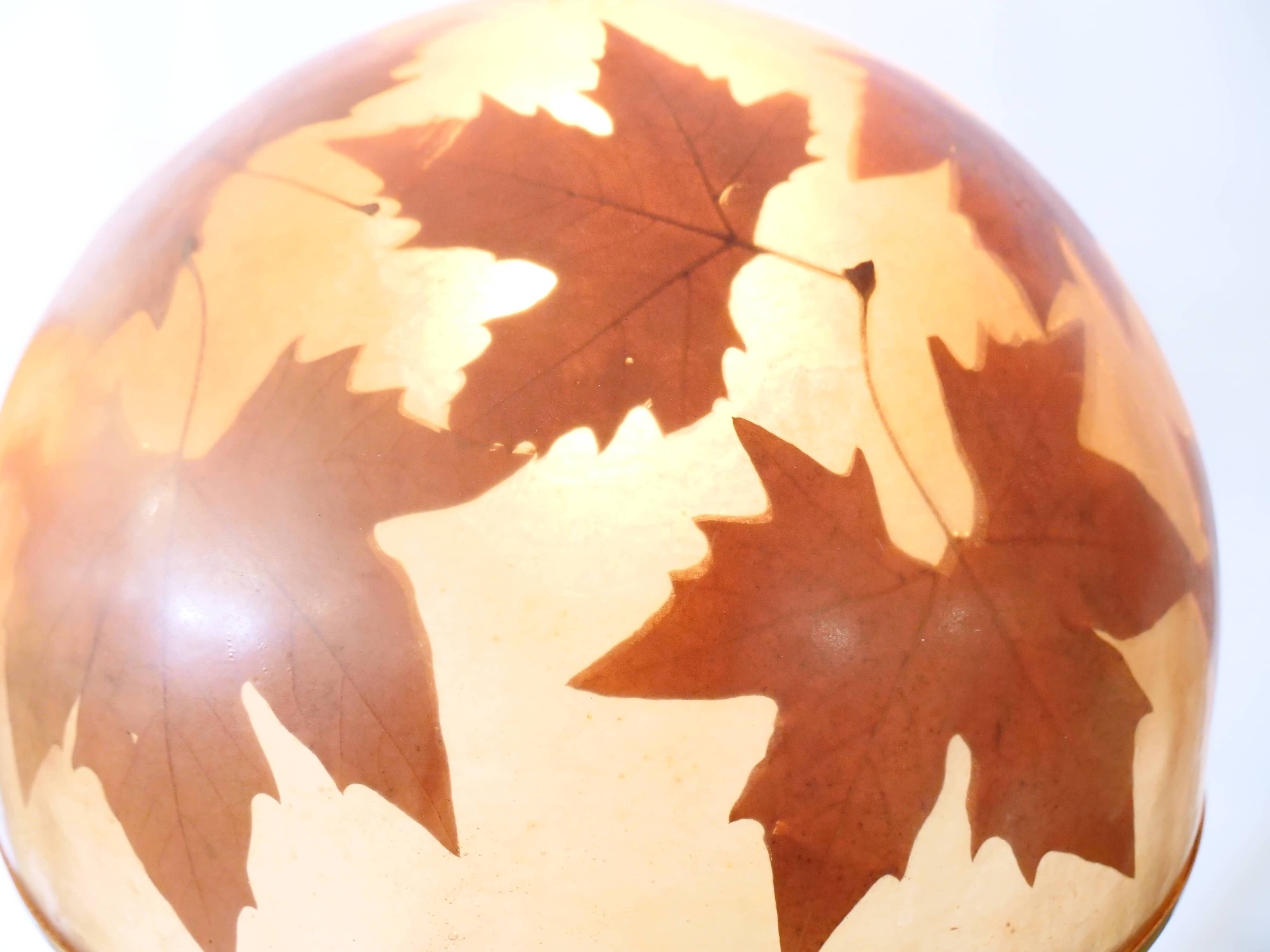 Italian design hanging lamps resin and leaves, 1970s 1980s