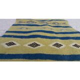 Tapis kilim vert fait main en pure laine