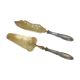 Couteau et pelle a gateaux en metal argenté et vermeil