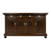 Large buffet with 4 doors in oak and mahogany - early 20th century