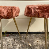 Pair of Pelfran moumoute tripod stools
