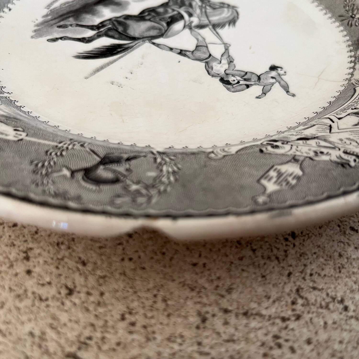 Duo of Creil & Montereau plates, 19th century.