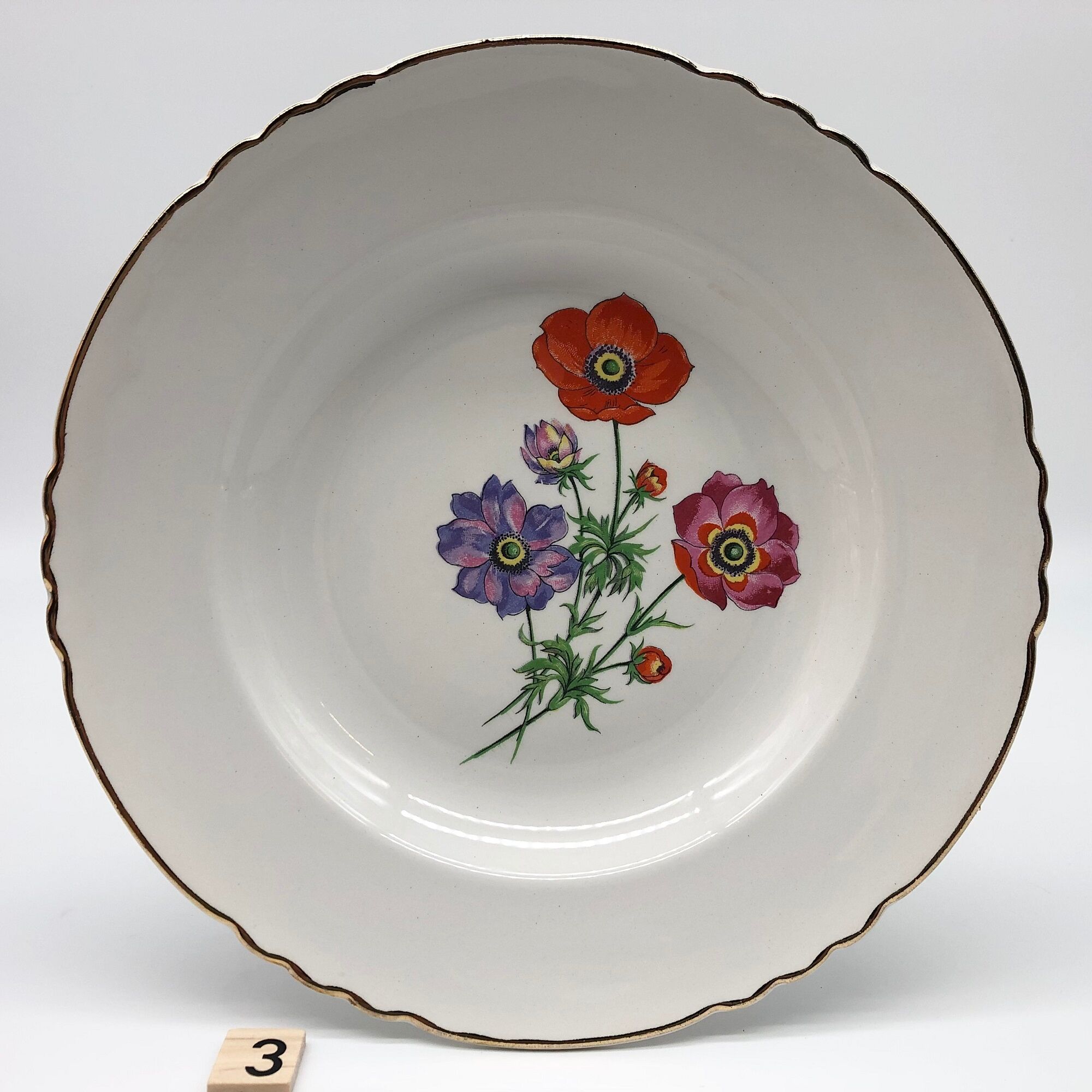 6 Hollow porcelain plates "Moulin des Loups" Beaulieu model