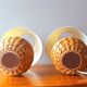 Pair of lamps in braided vegetable fiber