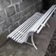 White garden slat bench