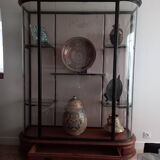 Vitrine Art Déco en métal et chêne