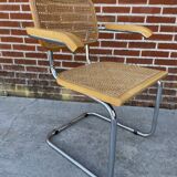 Cesca model design chair with armrests chrome version