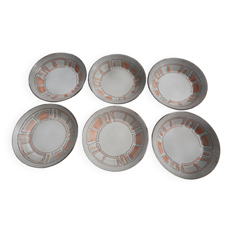 Set of 6 Niderviller hollow plates