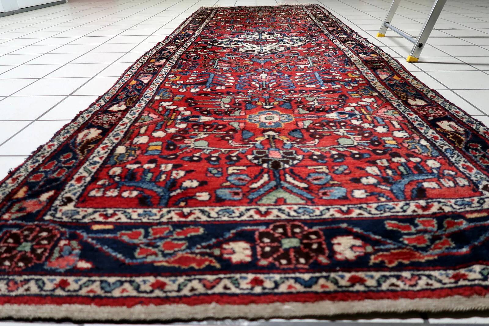 Couloir persan antique Hamadan fait main 3,5' x 9,9' années 1920 - 1C1211