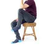 Vintage rattan stool, Czechoslovakia 1960s