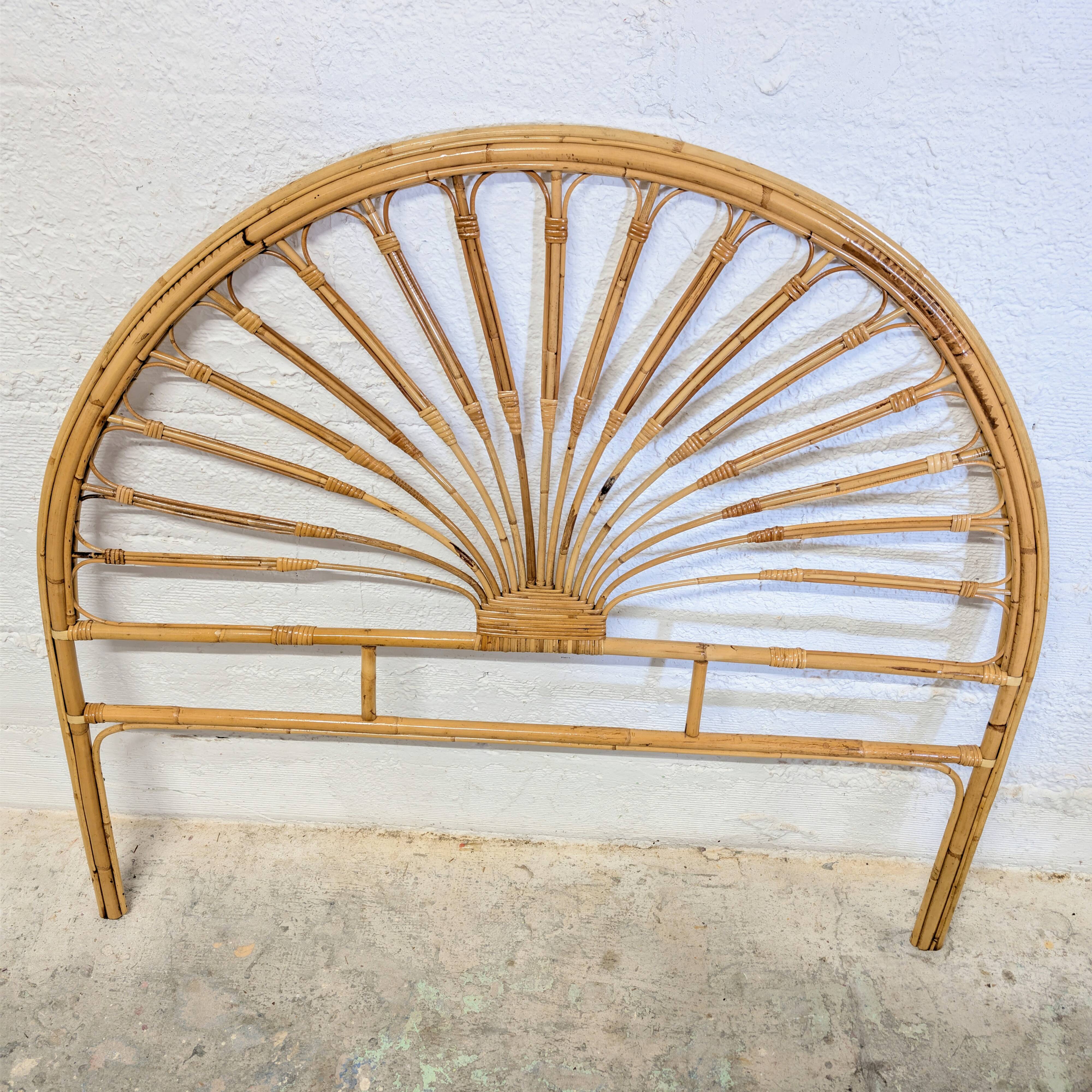 70s rattan headboard