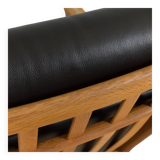 Hans Wegner GE 265 armchair  for Getama in Oak & Black Leather, Denmark