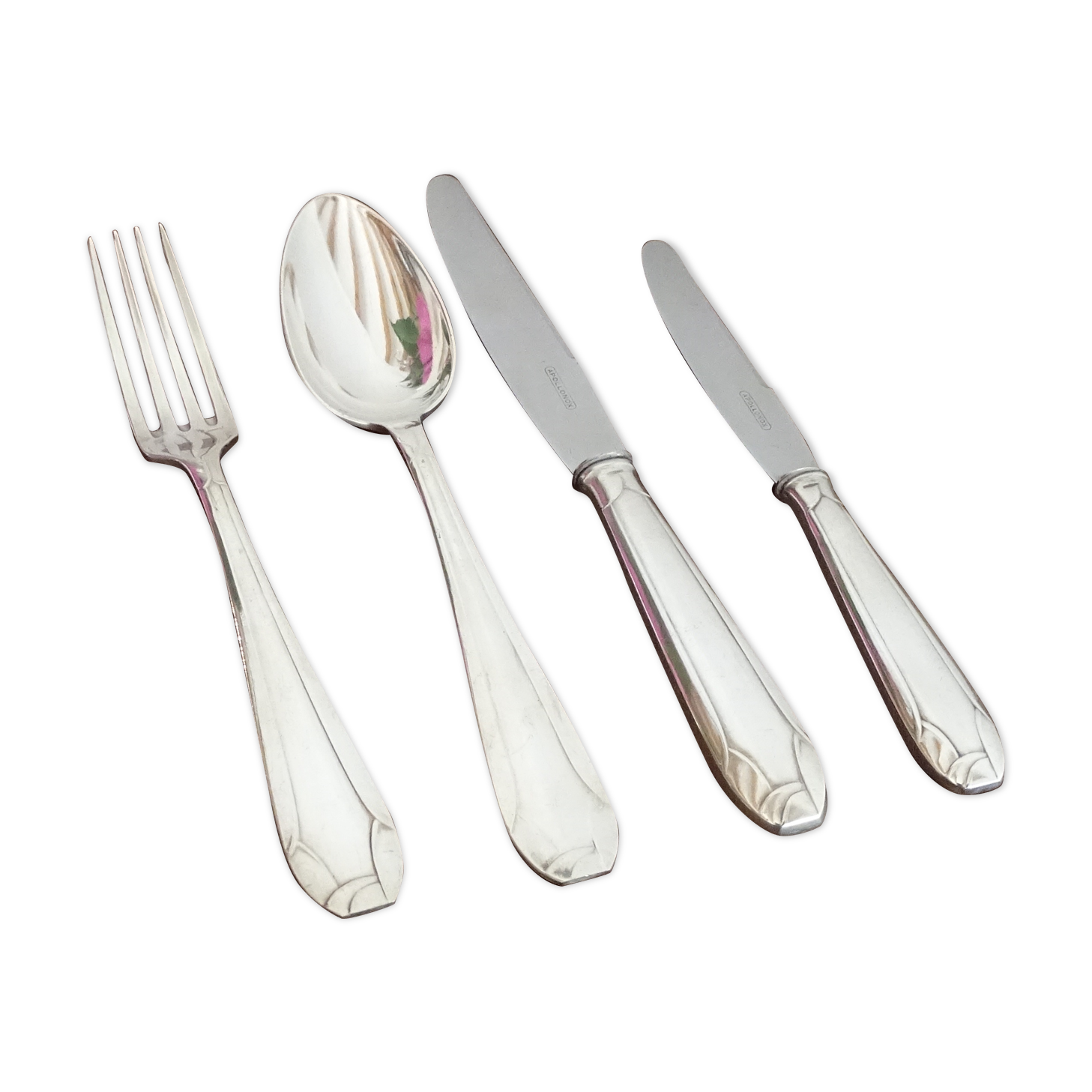 Housewife 24 seats 6 people art deco 1930 silver metal apollo