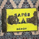 Enamelled plate advertising sheet Cafés Gilard