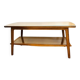 Vintage Scandinavian wood and glass coffee table