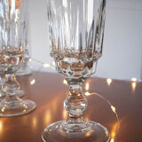 Set of 6 champagne flutes in chiseled glass
