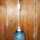 vintage blue glass grape pendant light * frosted ombre glass * mid-century