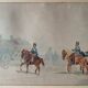 Drawing "Cavalry" Militaria by Théodore Fort (1810-1896)