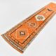 Beige & Orange Vintage Runner Rug, 83x383Cm