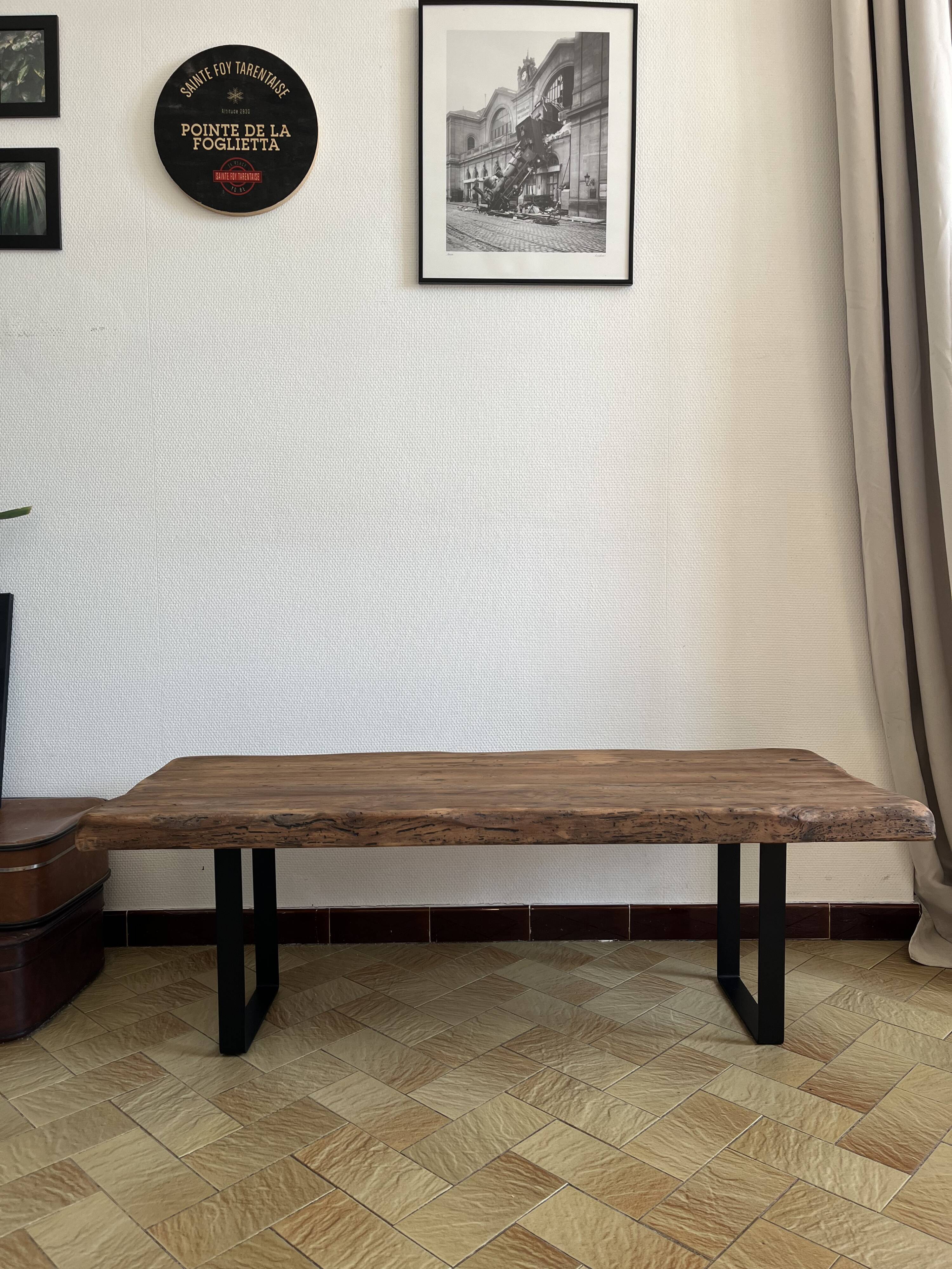 Industrial upcycled solid wood coffee table